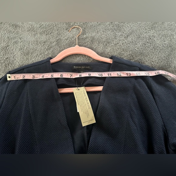 Banana Republic Medium Petite navy waffle kimono blazer cardigan NWT - Picture 8 of 9